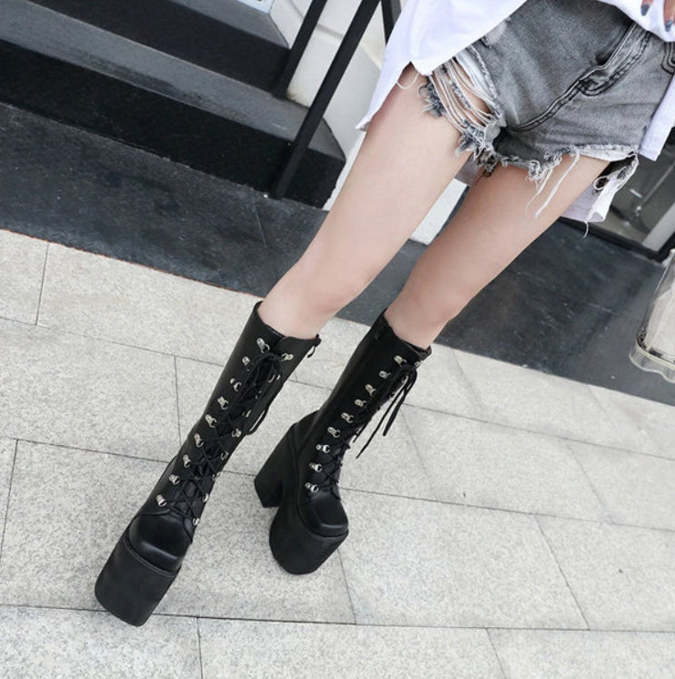 Gothic Lace Up Extreme Platform Boots