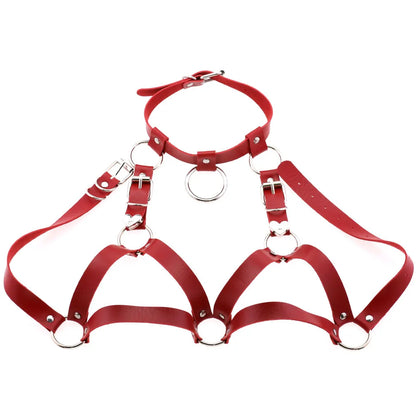 Gothic O-Ring Heart Body Harness (available in 15 colors)