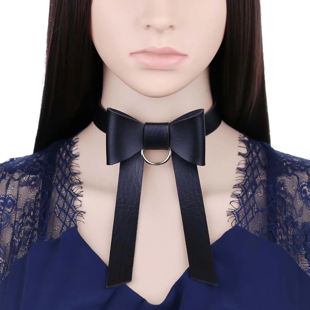 Gothic Coquette Ribbon Bow Choker Necklace (available in 12 colors)