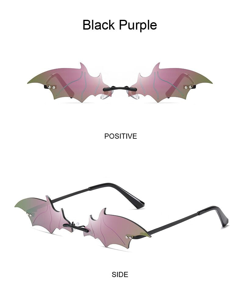 Gothic Bat Wings Rimless Sunglasses