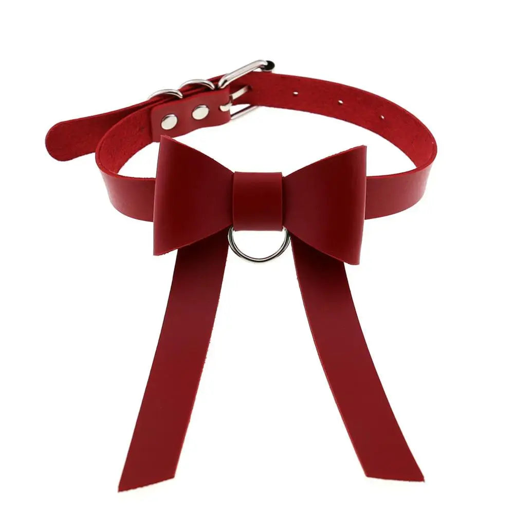 Gothic Coquette Ribbon Bow Choker Necklace (available in 12 colors)
