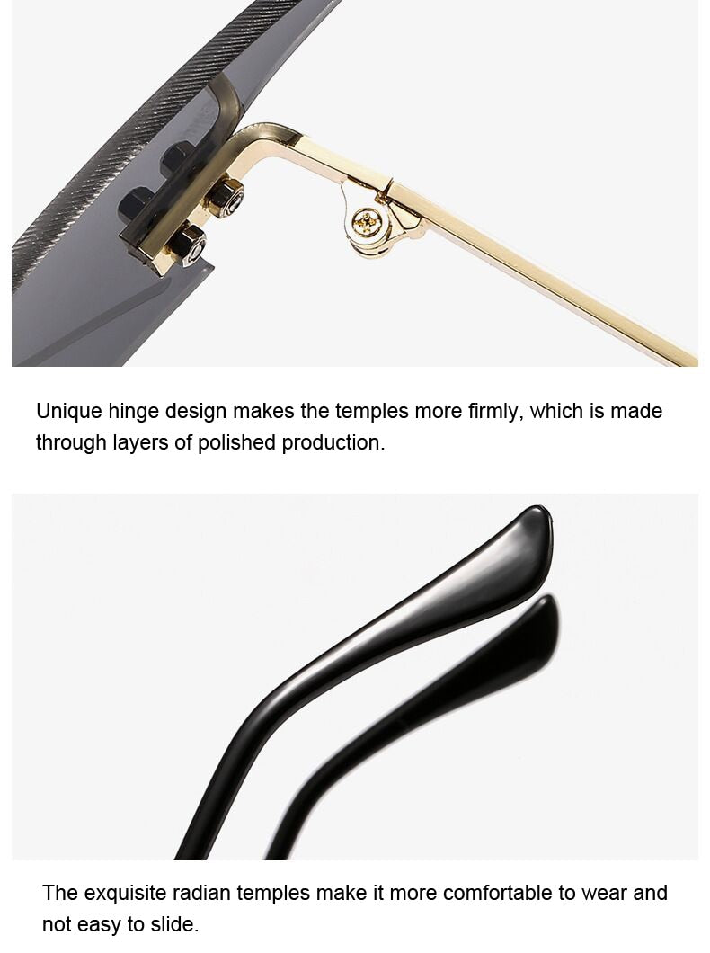 Gothic Bat Wings Rimless Sunglasses