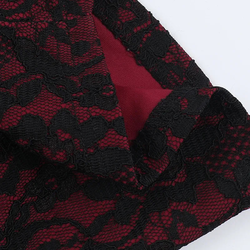 Gothic Romantic Goth Dark Lace Patchwork Lace Up Front Vest Top