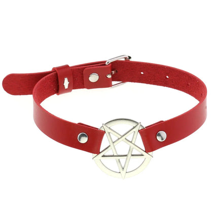 Gothic Witch Pentagram Collar Choker Necklace