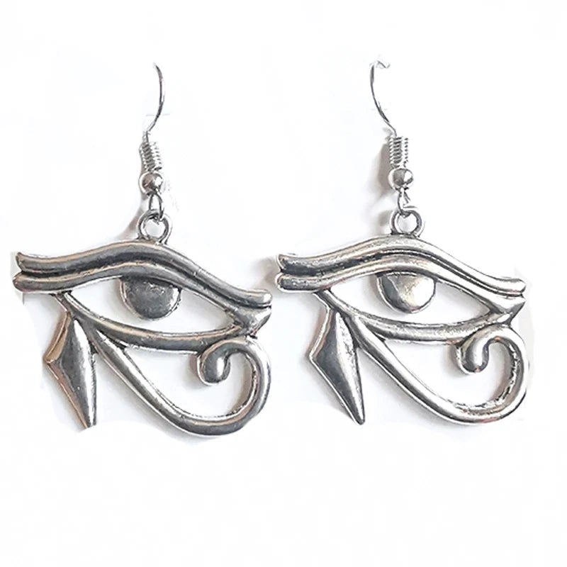 Gothic Egyptian Eye of Ra Drop Earrings