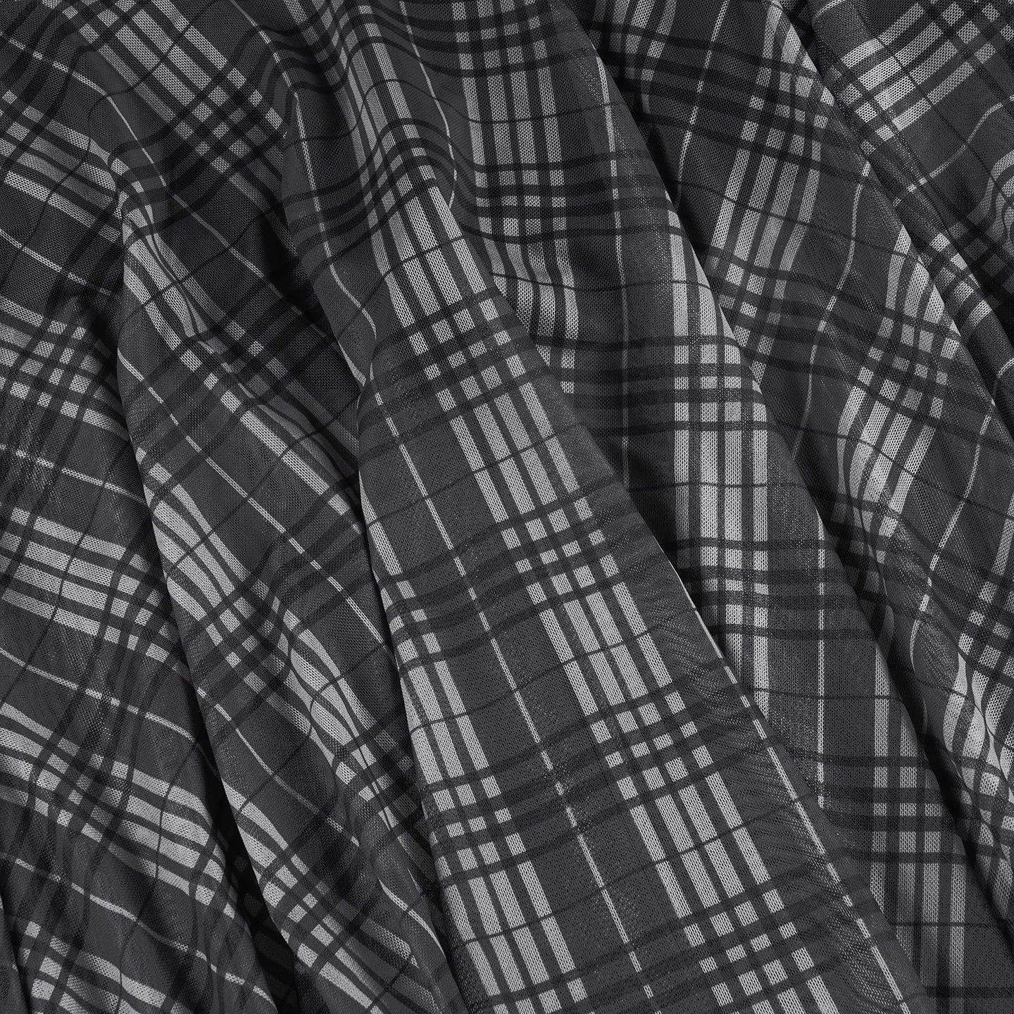 Gothic Alt Goth Grunge Y2K Plaid Mesh Patchwork Irregular Hem Midi Skirt