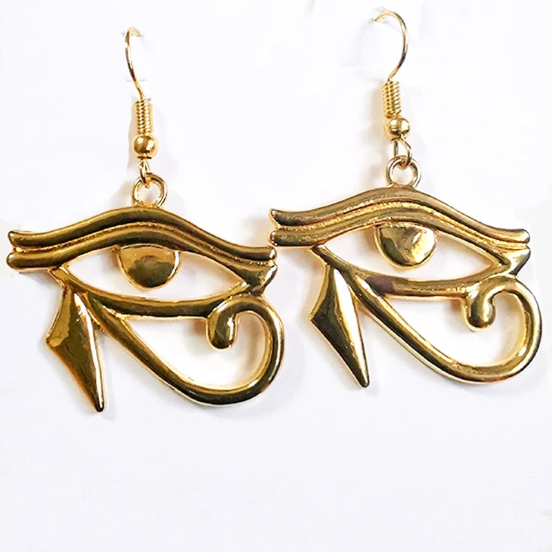 Gothic Egyptian Eye of Ra Drop Earrings
