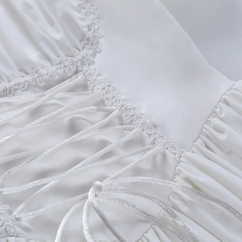 Gothic Vintage Corset Waist Lace Trim Mini Dress (available in 2 colors)