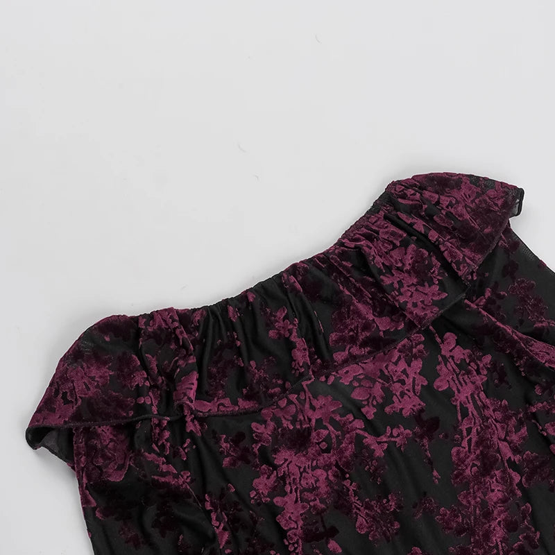 Gothic Vampire Goth Lace Ruffles Long Sleeves Top