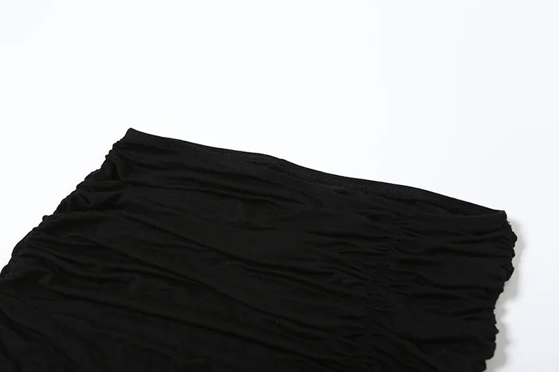 Gothic Alt Goth High Waist Mesh Patchwrok High Slit Long Skirt