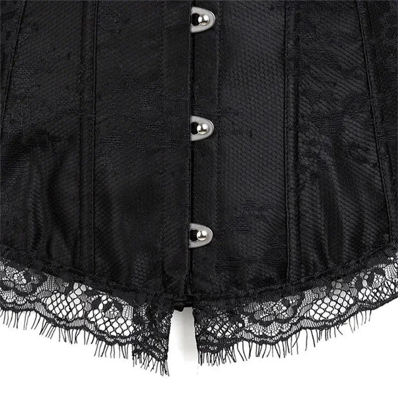 Gothic Romantic Off Shoulder Lace Sleeve Corset (available in 2 colors)