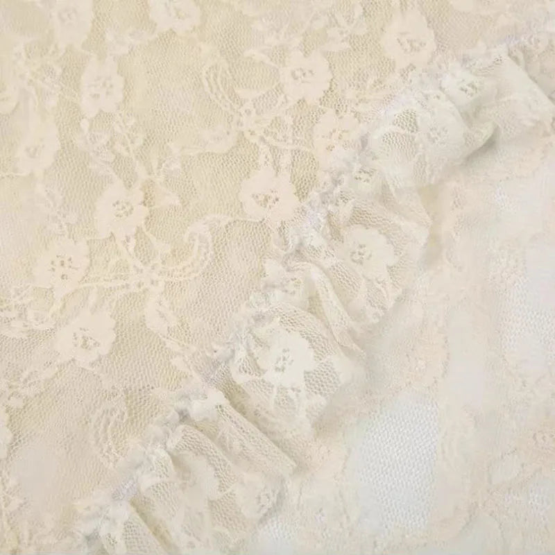 Gothic Whimsigoth Vintage Bohemian Hippie Asymmetrical Lace Midi Skirt