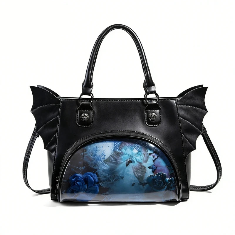 Gothic Alt Goth Bat Wings Crossbody Bag Handbag