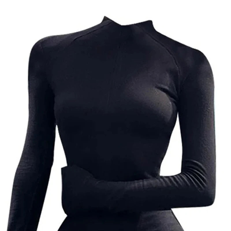 Gothic Alt Goth Long Sleeve Thigh Straps Bodysuit Rompers