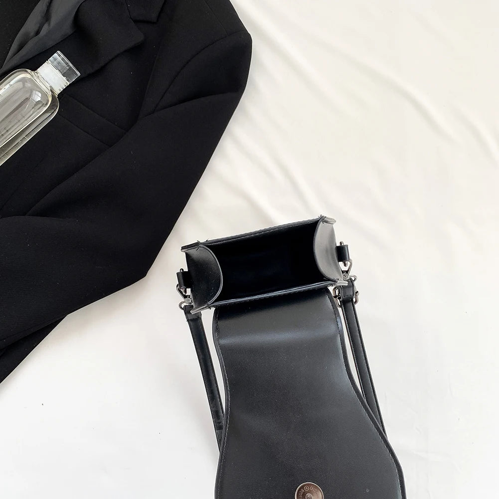 Gothic Cross Coffin Shaped PU Leather Crossbody Bag