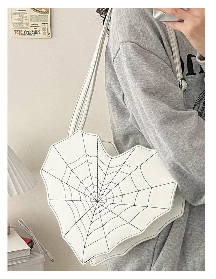 Gothic Heart Spider Web Multiway Backpack Shoulder Bag