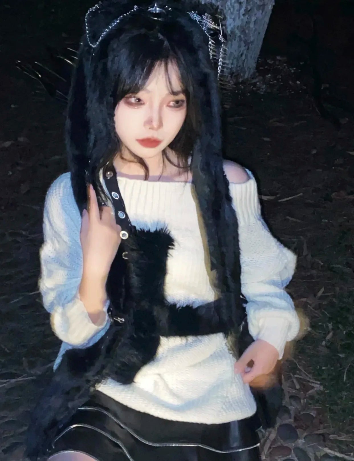 Gothic Harajuku Y2K Cross Knitted Sweater Top