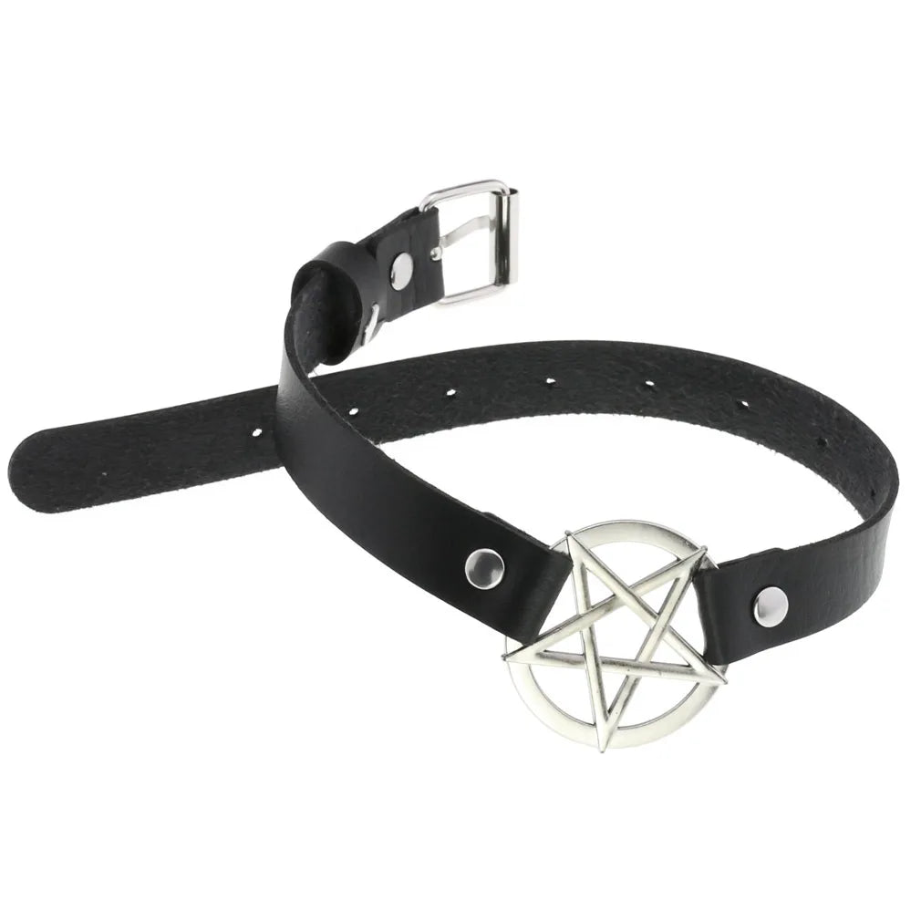 Gothic Witch Pentagram Collar Choker Necklace