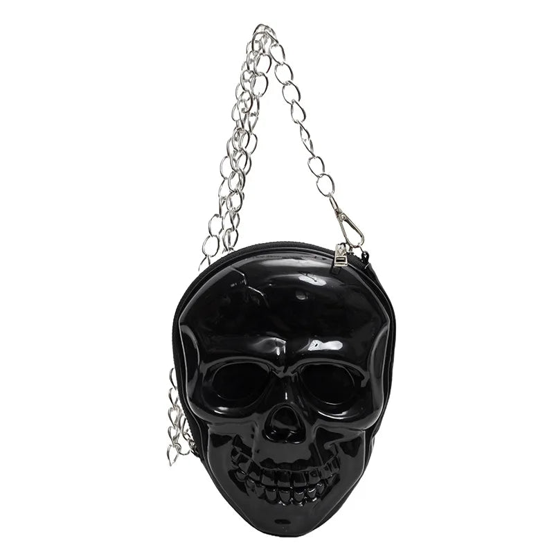 Gothic Alt Goth Skull Chain Crossbody Bag (available in 3 colors)