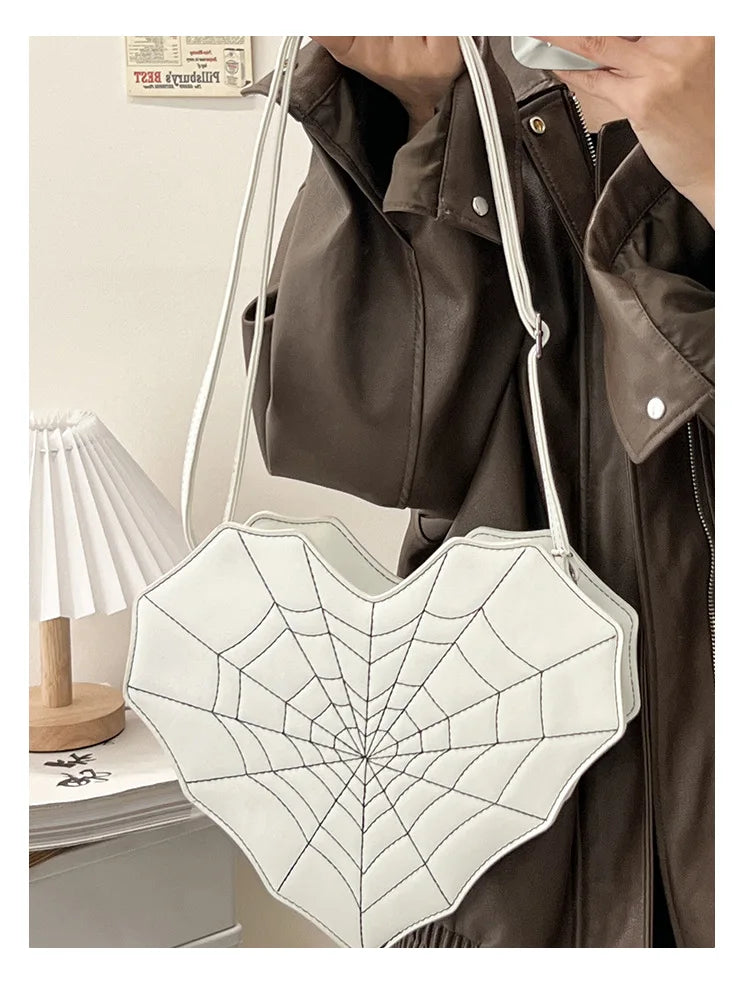 Gothic Heart Spider Web Multiway Backpack Shoulder Bag