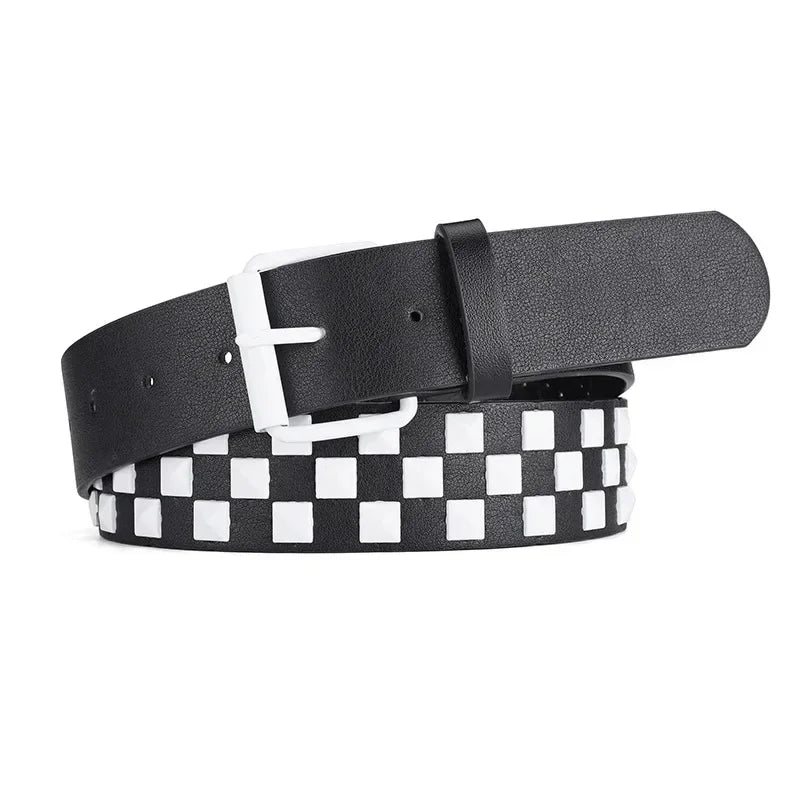 Gothic Punk Emo Square Studs Waist Belt (available in 4 colors)
