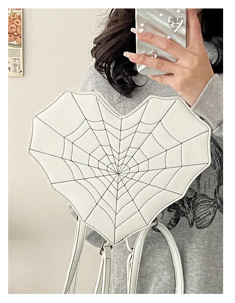 Gothic Heart Spider Web Multiway Backpack Shoulder Bag