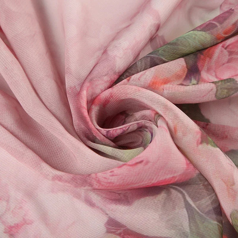 Gothic Alt Boho Floral Print Irregular Skirt