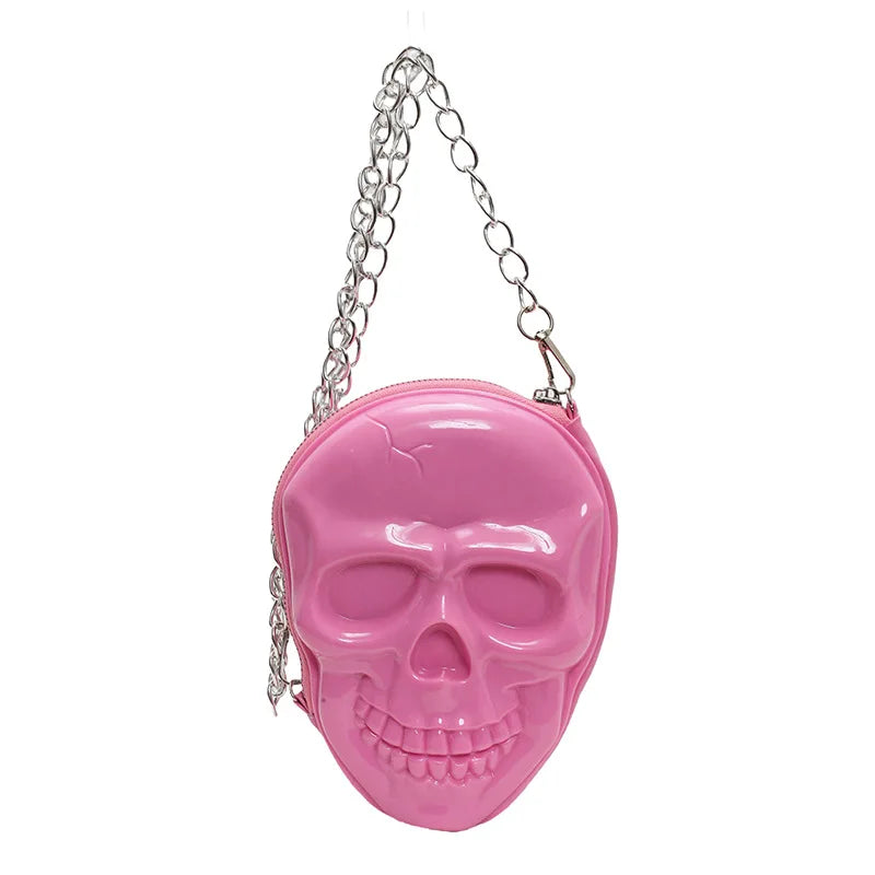 Gothic Alt Goth Skull Chain Crossbody Bag (available in 3 colors)