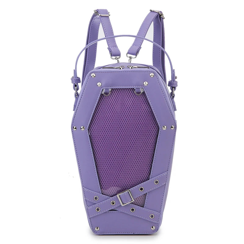 Gothic 90's Goth Coffin Backpack Handbag Crossbody Bag