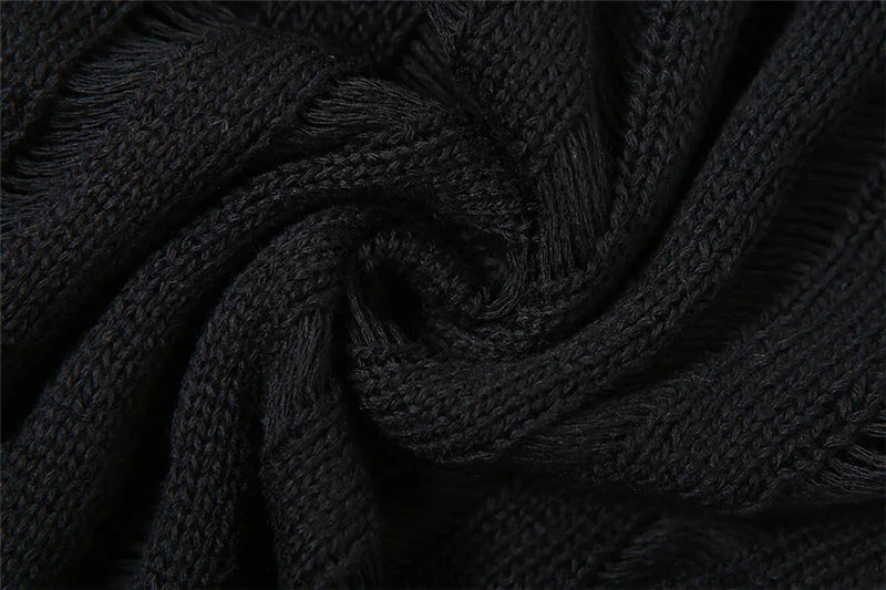 Gothic Y2K Alt Goth Distressed Knitted Top