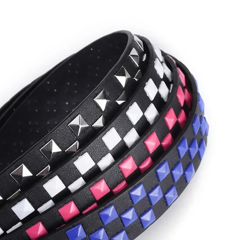 Gothic Punk Emo Square Studs Waist Belt (available in 4 colors)