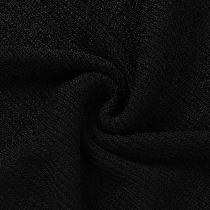 Gothic Alt Goth Y2K Cross Necklace Print Knitted Long Sleeve Shirt Top