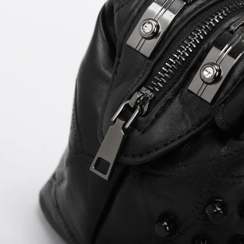 Gothic Alt Goth Rivets Crossbody Handbag Shoulder Bag