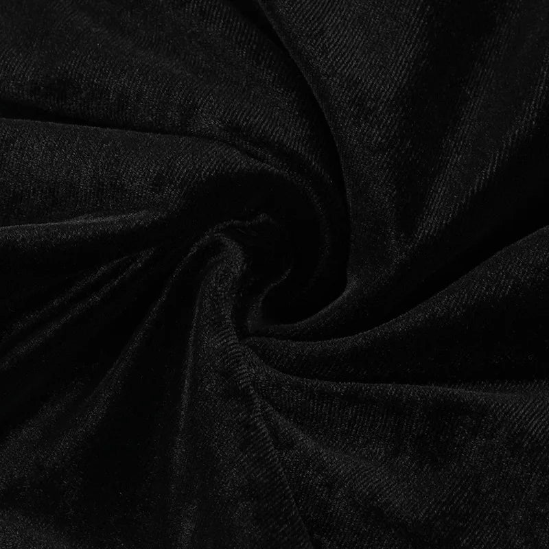 Gothic Vampire Goth Off Shoulder Velvet Sheer Flare Sleeves Mini Dress