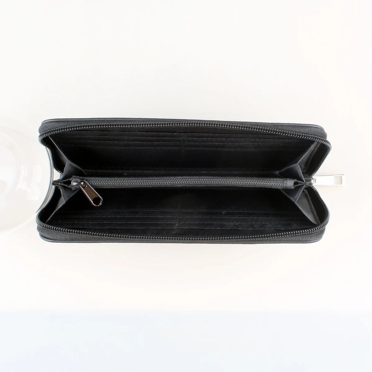 Gothic Alt Goth Rose Coffin Zip Around Purse Wallet