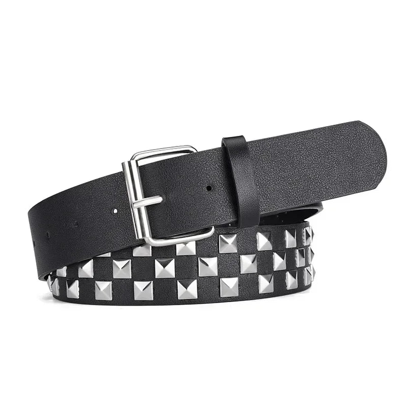 Gothic Punk Emo Square Studs Waist Belt (available in 4 colors)