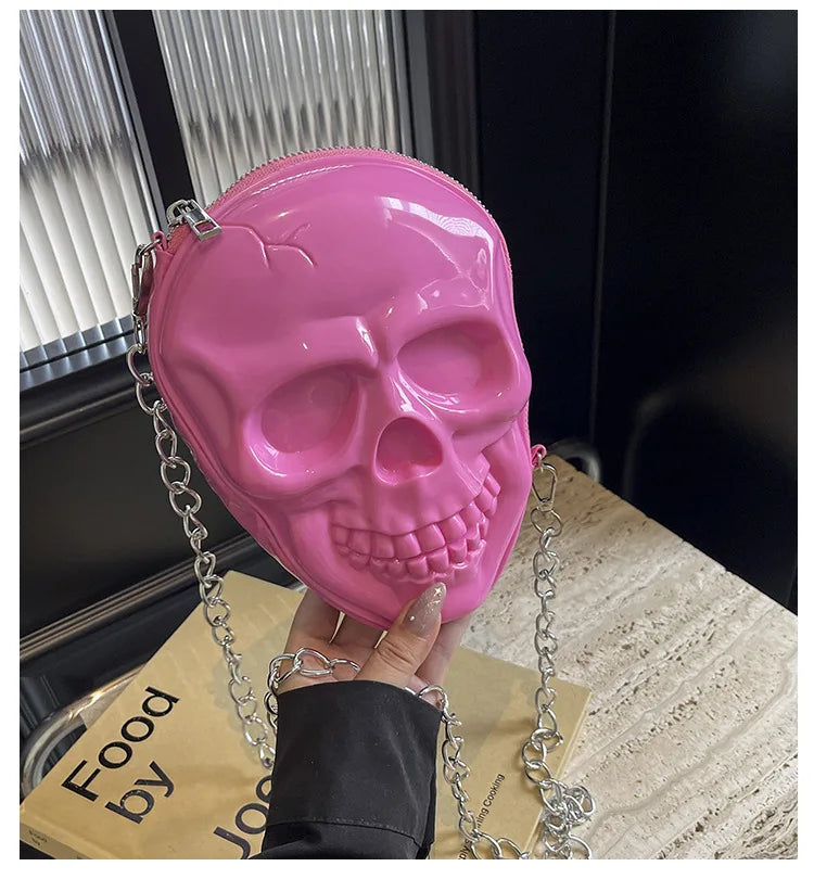 Gothic Alt Goth Skull Chain Crossbody Bag (available in 3 colors)