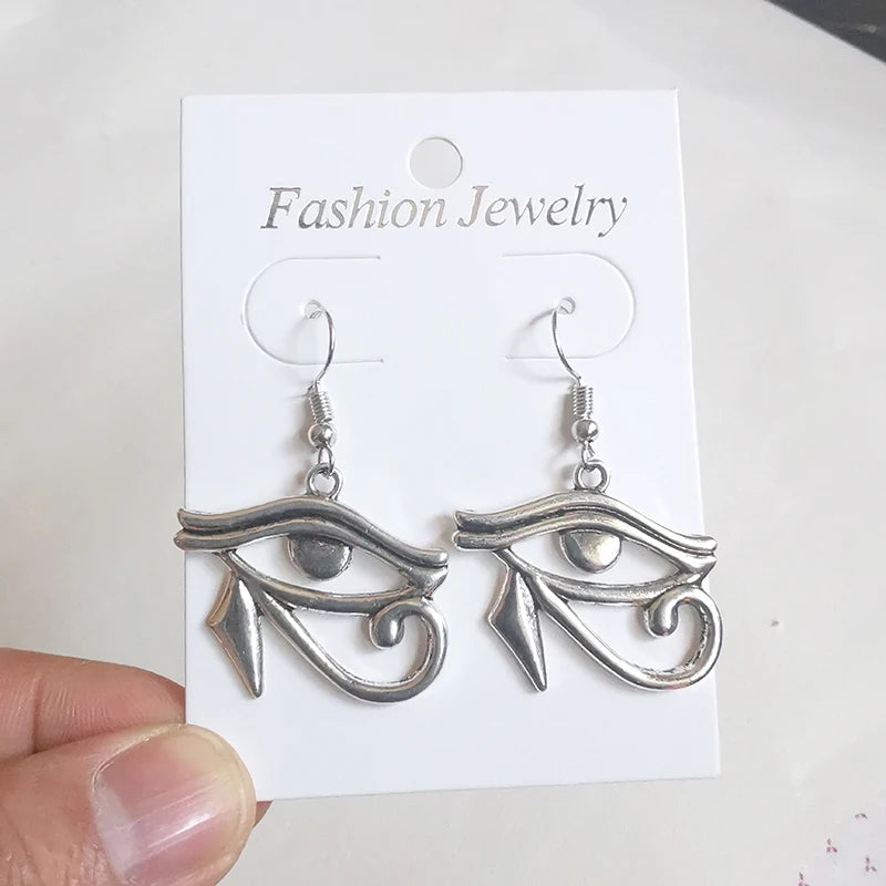 Gothic Egyptian Eye of Ra Drop Earrings