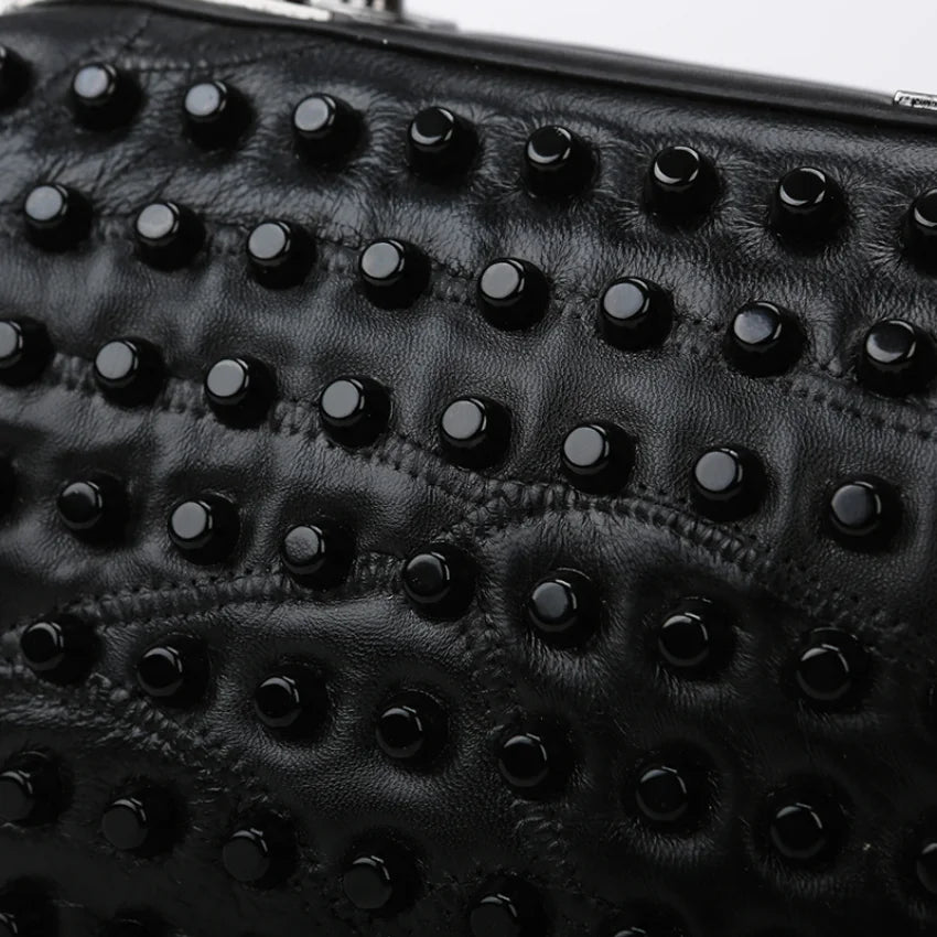 Gothic Alt Goth Rivets Crossbody Handbag Shoulder Bag