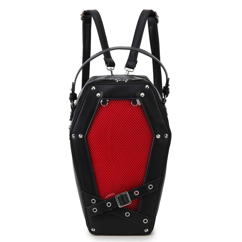 Gothic 90's Goth Coffin Backpack Handbag Crossbody Bag