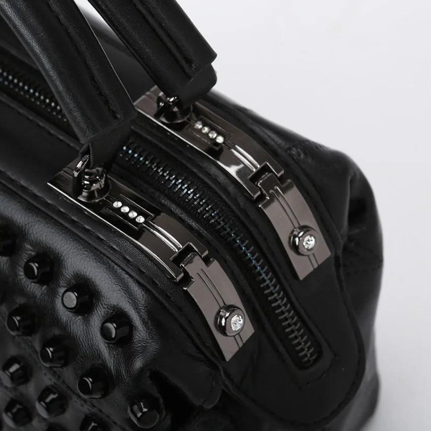 Gothic Alt Goth Rivets Crossbody Handbag Shoulder Bag