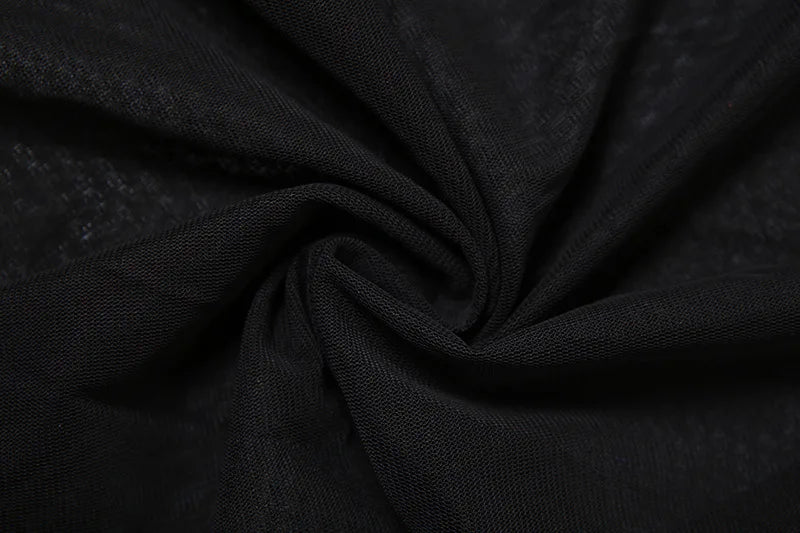 Gothic Alt Romantic Goth Mesh Patchwork Ruffles Hip Long Skirt