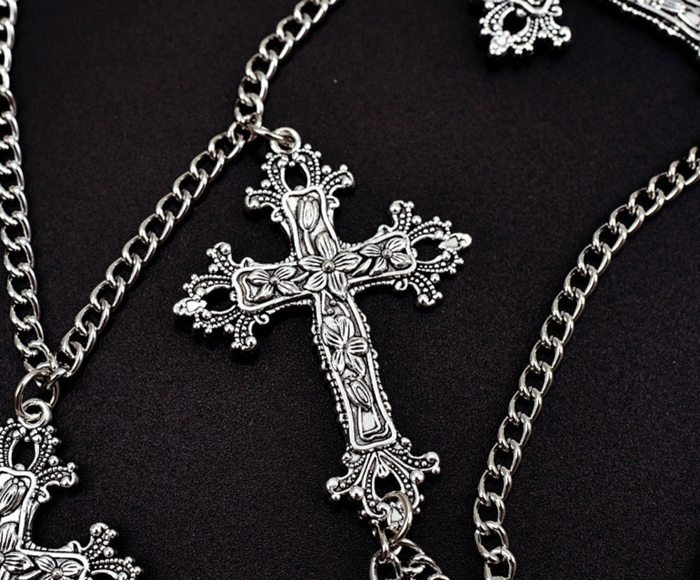 Gothic Cross Chain Waist Belt