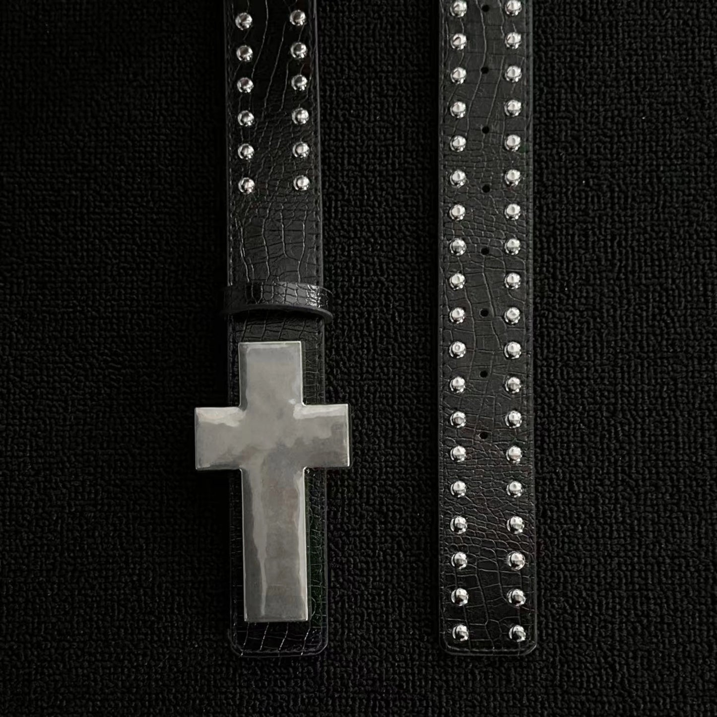 Gothic Y2K Alt Goth Cross Studded Waist Belt