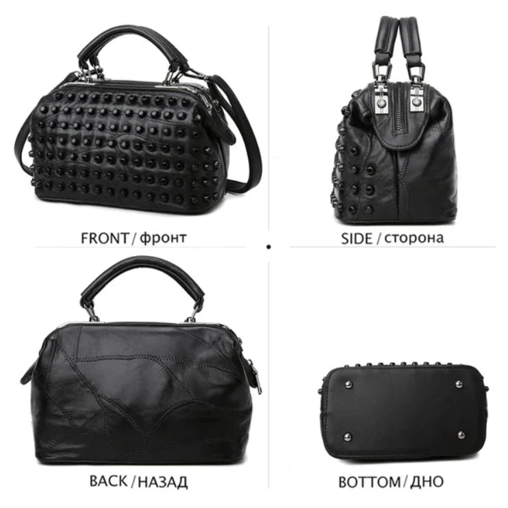 Gothic Alt Goth Rivets Crossbody Handbag Shoulder Bag