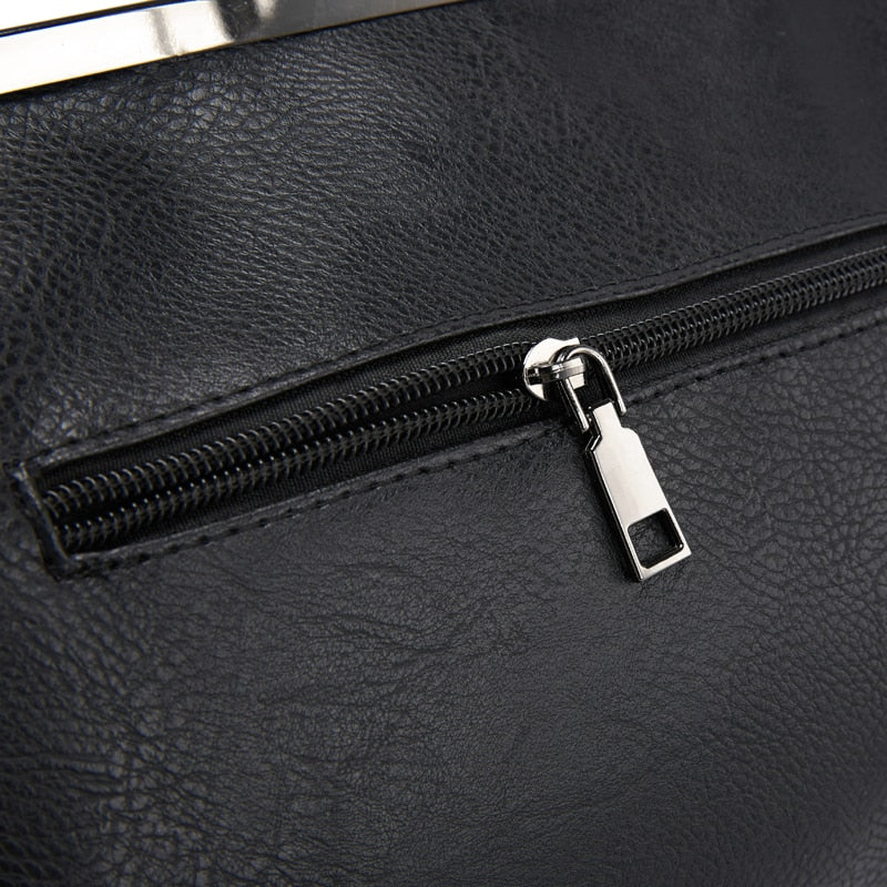 Gothic Skull Rivet PU Leather Two Way Handbag Shoulder Bag
