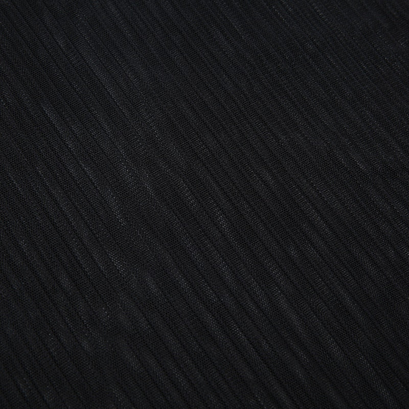 Gothic Punk See Through Ribbed Bodysuit Top