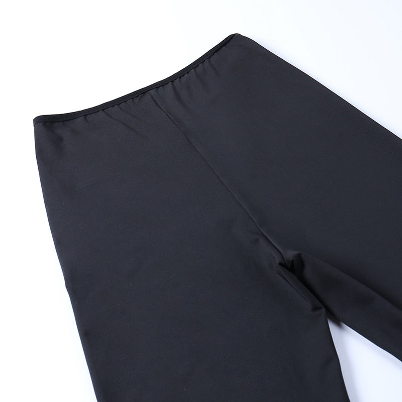 Gothic Y2K Lace Bottom Flared Pants