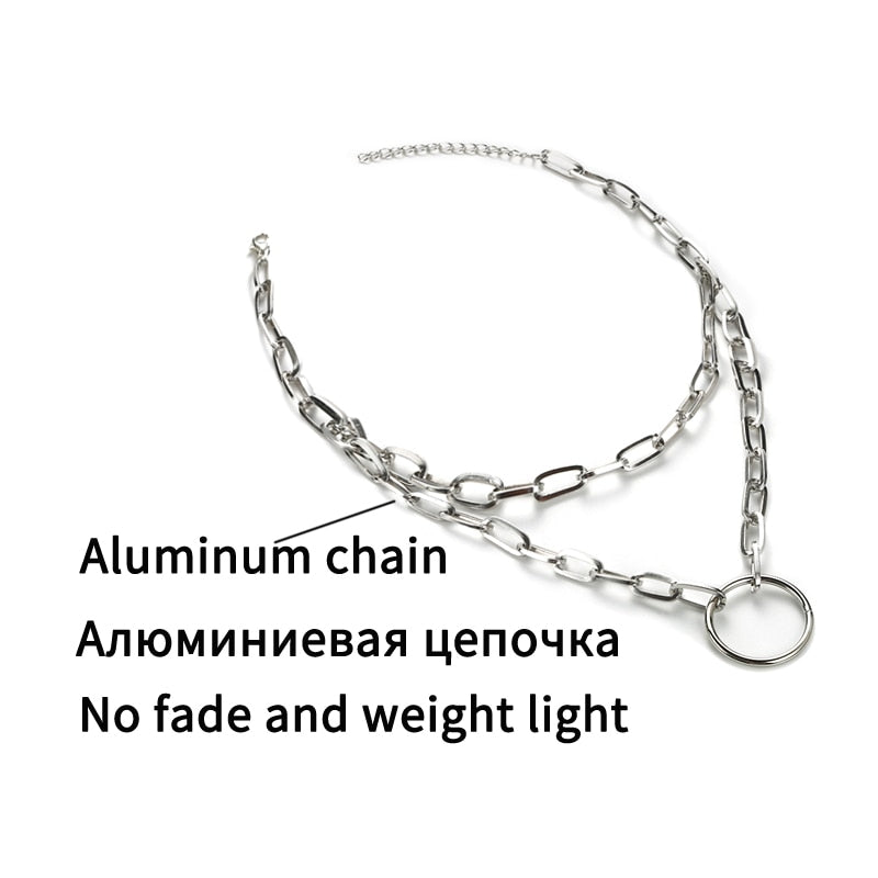 Gothic Grunge Chain O-Ring Necklace