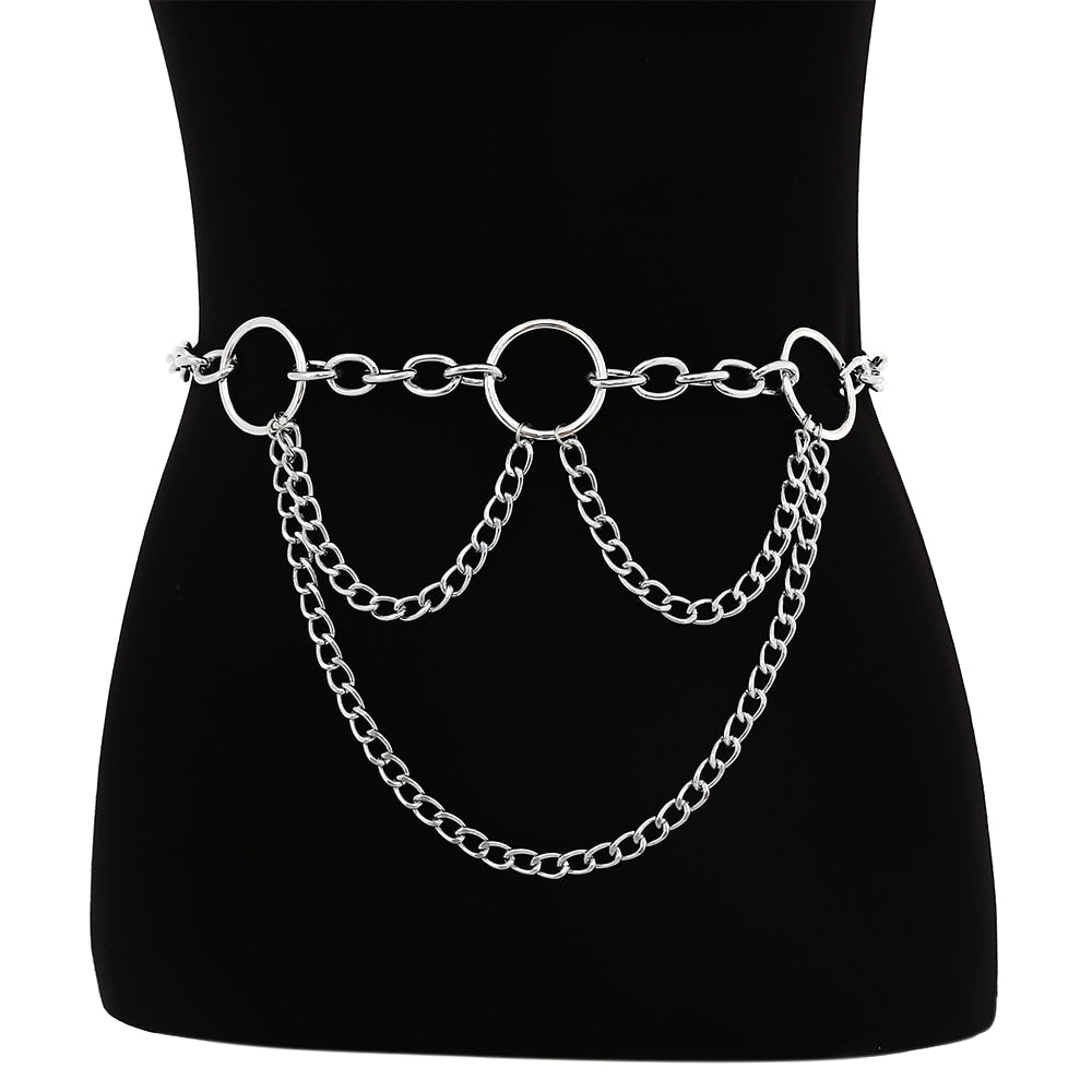 Gothic Chain O-Ring Waist Belt